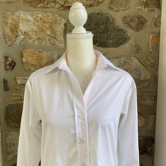 NWT Cortland Park White & Pink Classic Button Down Grosgrain Ribbon Shirt $149 - Picture 4 of 12